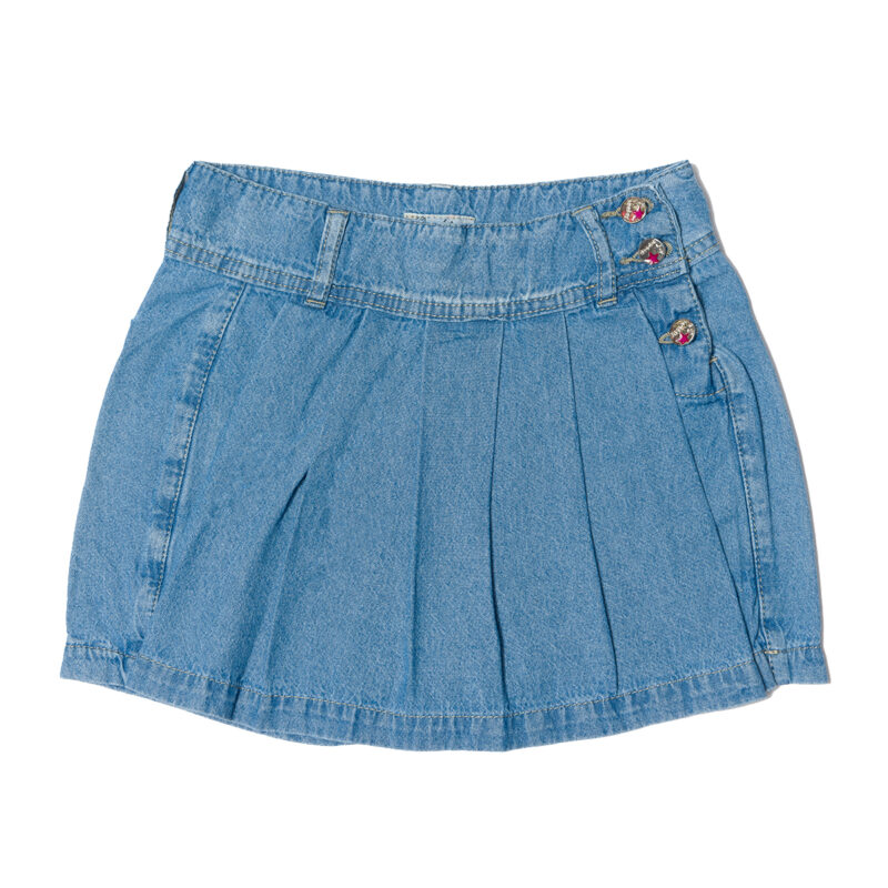 Falda short de jean con prences